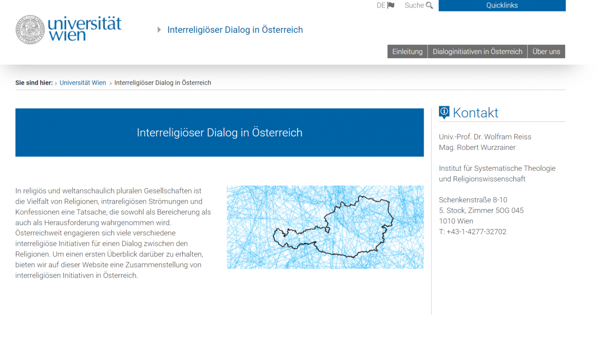 Neue Website Interreligiöser Dialog in Österreich