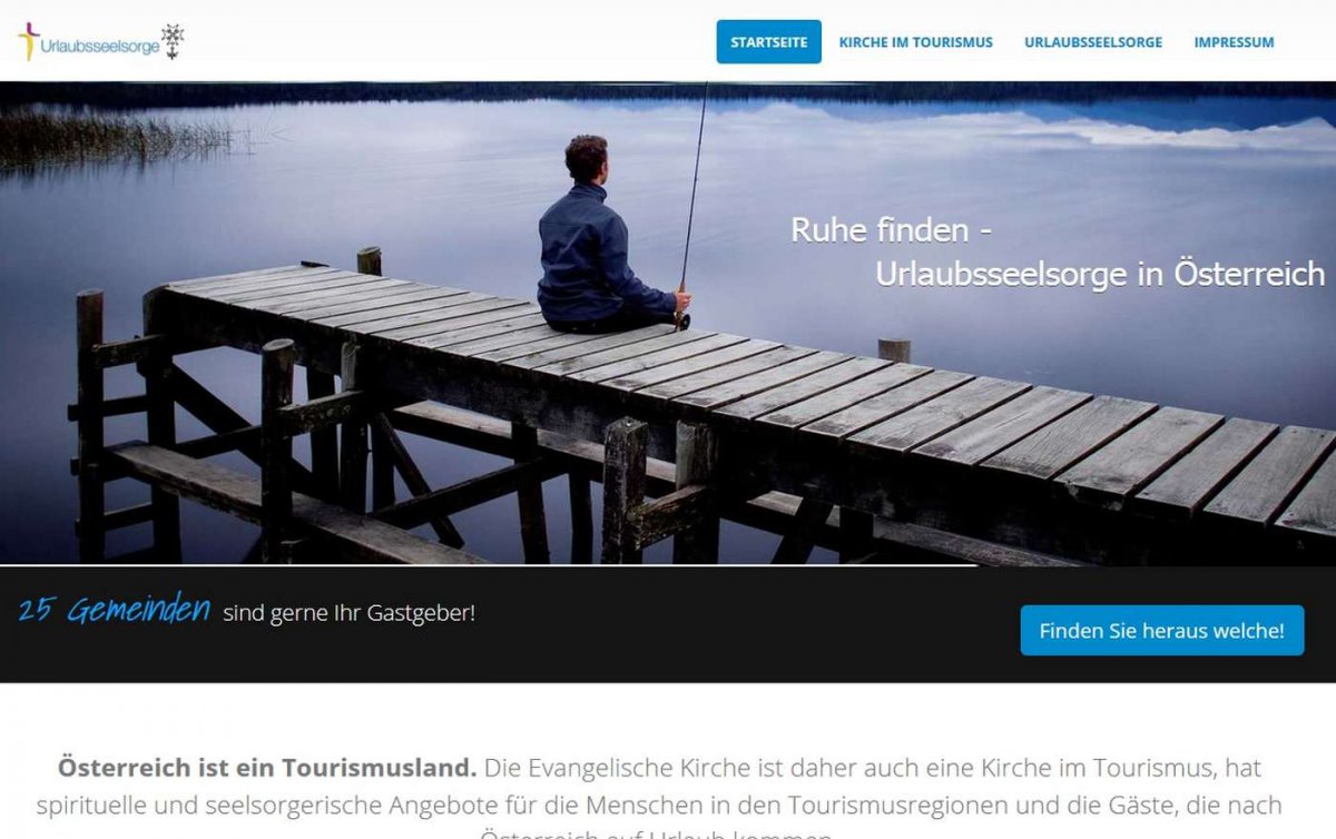 Screenshot der Startseite www.kirche-im-tourismus.at
