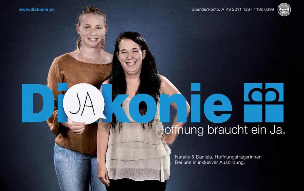 Menschen wie du und ich&quot; sollen österreichweit auf den Plakaten der Diakonie Hoffnung verbreiten. Foto: Diakonie Österreich