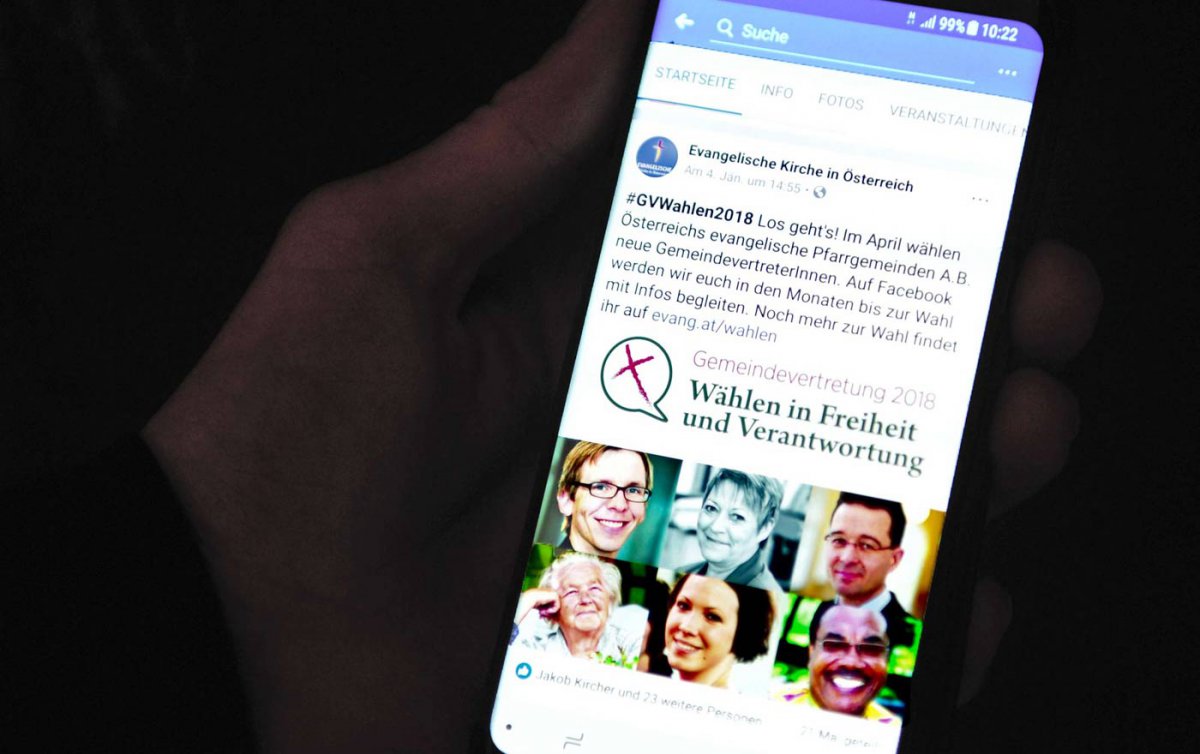 Informationen zu den Gemeindevertretungswahlen sind seit Anfang des Jahres auf der Facebook-Seite der Evangelischen Kirche A.B. zu finden. Foto: epd/M. Uschmann