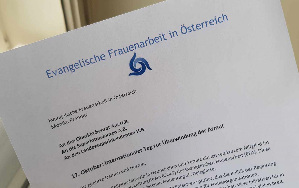 Richtet sich zum Tag zur Überwindung der Armut an die Kirchenleitung: die Evangelische Frauenarbeit. Foto: epd/Michael Windisch
