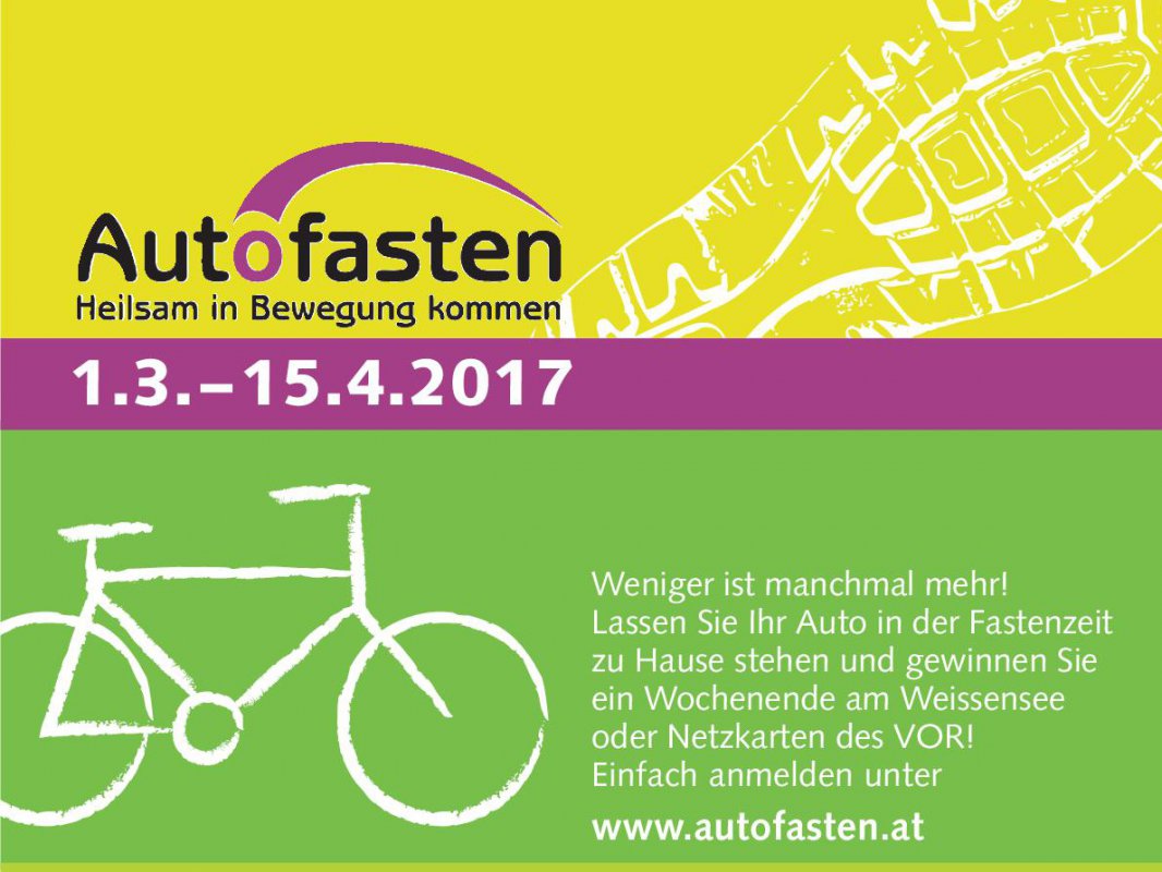 Plakat zum Autofasten: Heilsam in Bewegung kommen