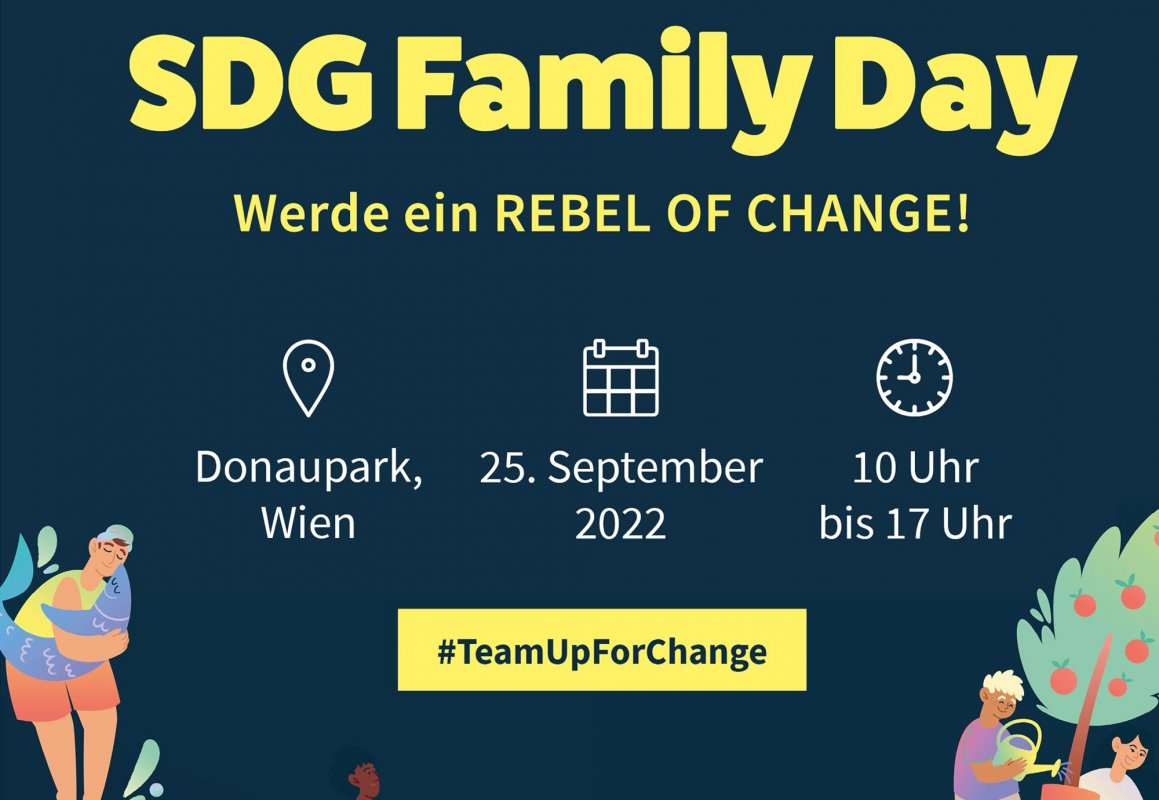 Die Evangelische Jugend kündigt für den SDG Family Day ein vielfältiges Programm an. Grafik: EJÖ